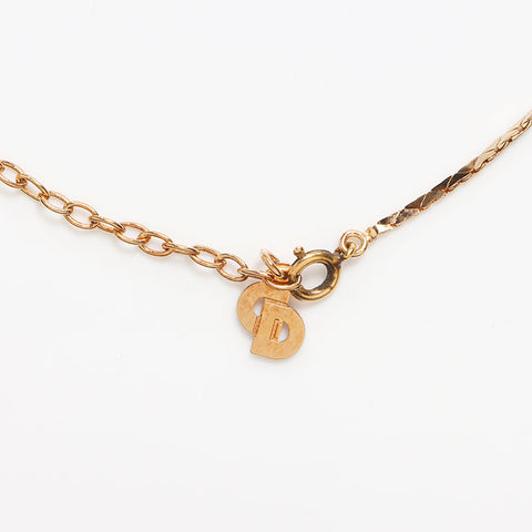 Christian Dior CD logo Chain Necklace gold WS13074