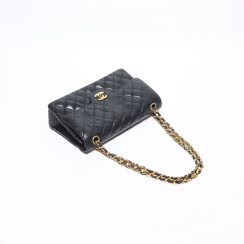 CHANEL No. 2 COCO Mark Turnlock Matelasse Double Flap Shoulder Bag black WS13076