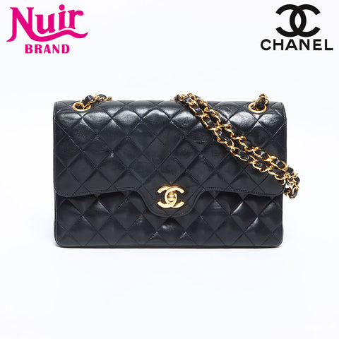 CHANEL No. 2 COCO Mark Turnlock Matelasse Double Flap Shoulder Bag black WS13076
