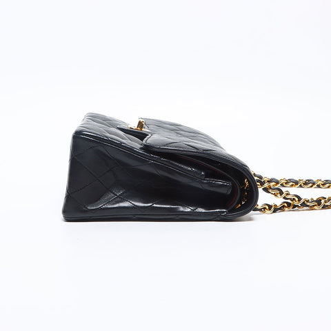 CHANEL No. 2 COCO Mark Turnlock Matelasse Double Flap Shoulder Bag black WS13076