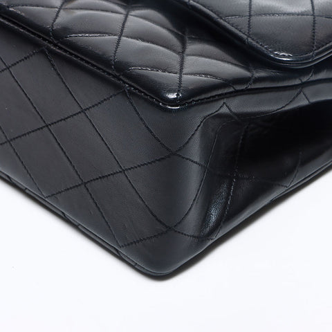 CHANEL No. 2 COCO Mark Turnlock Matelasse Double Flap Shoulder Bag black WS13076