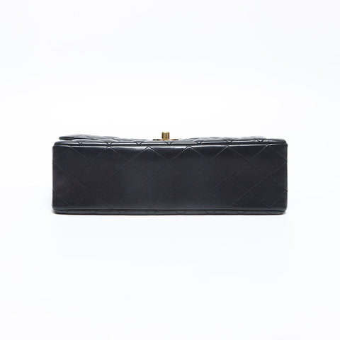CHANEL No. 2 COCO Mark Turnlock Matelasse Double Flap Shoulder Bag black WS13076