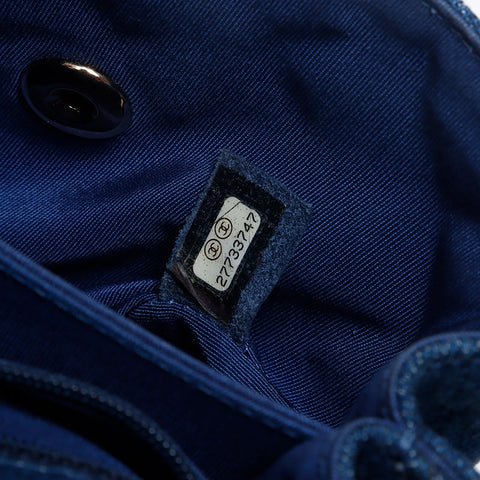 CHANEL 27th Denim COCO Mark Turnlock Twin Bag Shoulder Bag blue WS13077