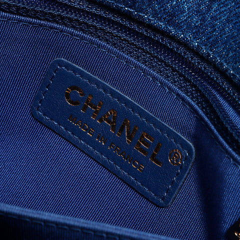 CHANEL 27th Denim COCO Mark Turnlock Twin Bag Shoulder Bag blue WS13077