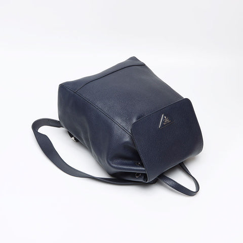 プラダ PRADA レザー トライアングルロゴ リュック・デイパック ネイビー WS13078