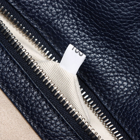 PRADA Leather Triangle Logo Backpack Â· Daypack Navy WS13078