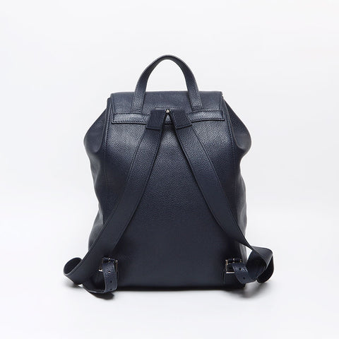 PRADA Leather Triangle Logo Backpack Â· Daypack Navy WS13078