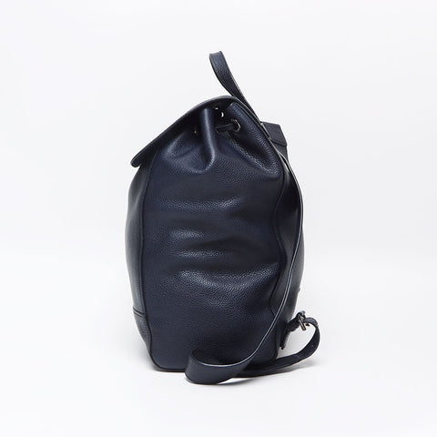 PRADA Leather Triangle Logo Backpack Â· Daypack Navy WS13078