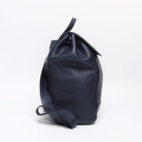 PRADA Leather Triangle Logo Backpack Â· Daypack Navy WS13078