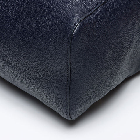 PRADA Leather Triangle Logo Backpack Â· Daypack Navy WS13078