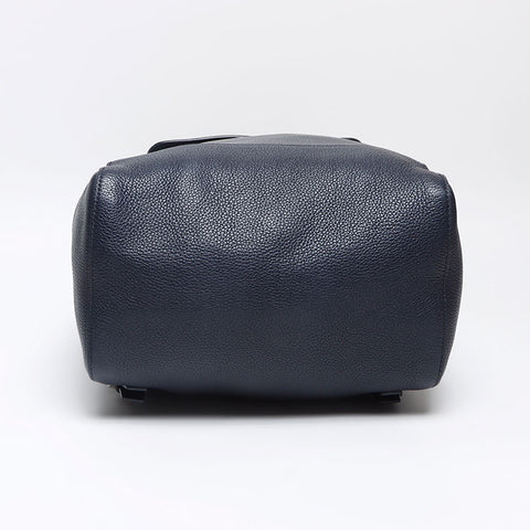 PRADA Leather Triangle Logo Backpack Â· Daypack Navy WS13078