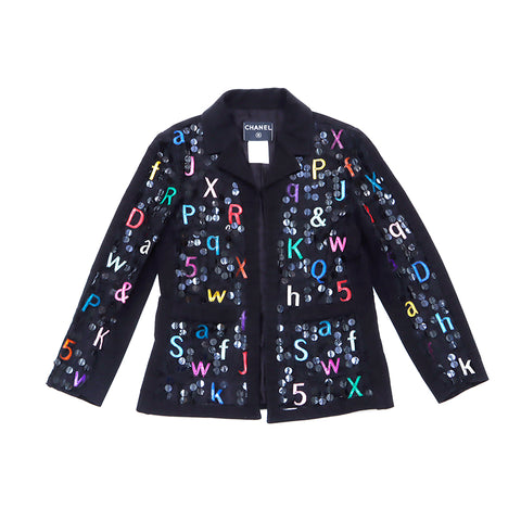 Chanel Chanel 01a Pailletten 38 Jacke Black WS1307