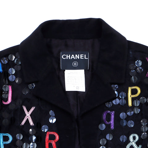 Chanel Chanel 01a Pailletten 38 Jacke Black WS1307