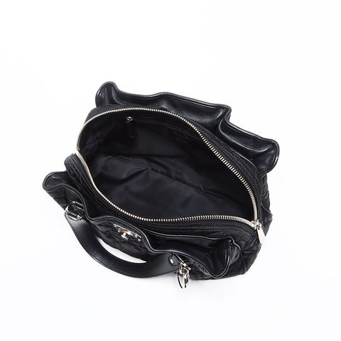 Christian Dior Cannage quilted nylon Shoulder Bag black WS13086