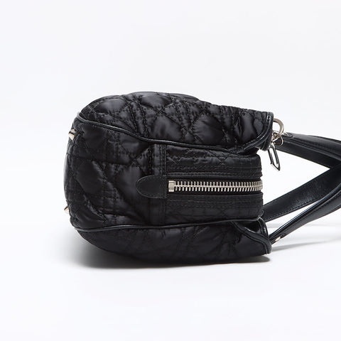 Christian Dior Cannage quilted nylon Shoulder Bag black WS13086