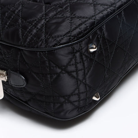 Christian Dior Cannage quilted nylon Shoulder Bag black WS13086