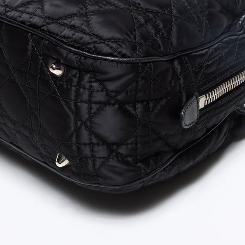 Christian Dior Cannage quilted nylon Shoulder Bag black WS13086