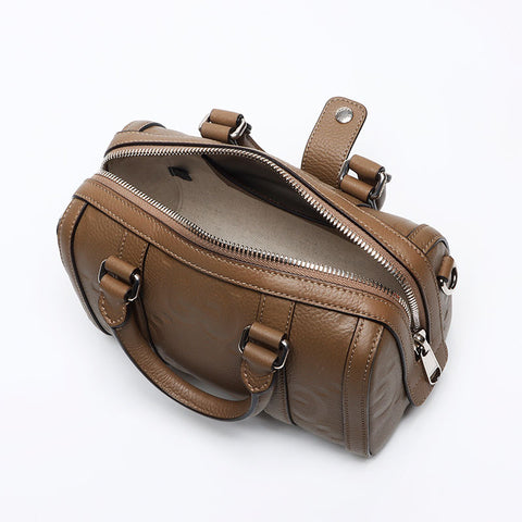 グッチ GUCCI レザー ジャイアントGG ミニボストン ショルダーバッグ ブラウン WS13089