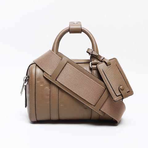 グッチ GUCCI レザー ジャイアントGG ミニボストン ショルダーバッグ ブラウン WS13089