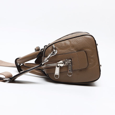 グッチ GUCCI レザー ジャイアントGG ミニボストン ショルダーバッグ ブラウン WS13089