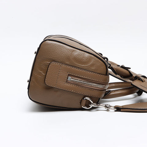 グッチ GUCCI レザー ジャイアントGG ミニボストン ショルダーバッグ ブラウン WS13089