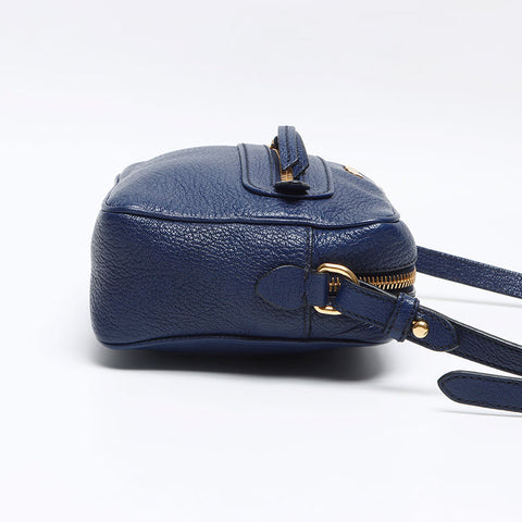 ミュウ ミュウ Miu Miu ロゴ レザー ショルダーバッグ ブルー WS13090