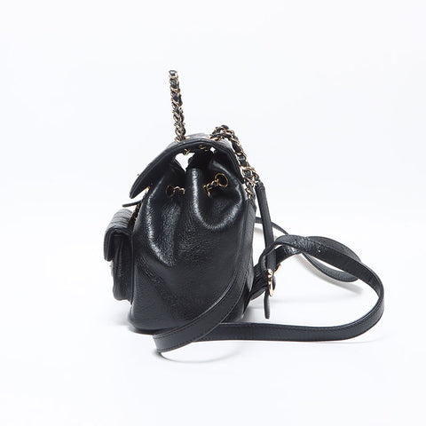 シャネル CHANEL レザー マトラッセ ミニ リュック・デイパック ブラック WS13094