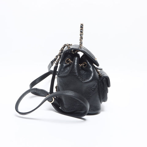 シャネル CHANEL レザー マトラッセ ミニ リュック・デイパック ブラック WS13094
