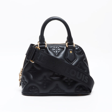 LOUIS VUITTON Alma BB Soft Leather Bubble Gram M59793 Handbag black WS13107