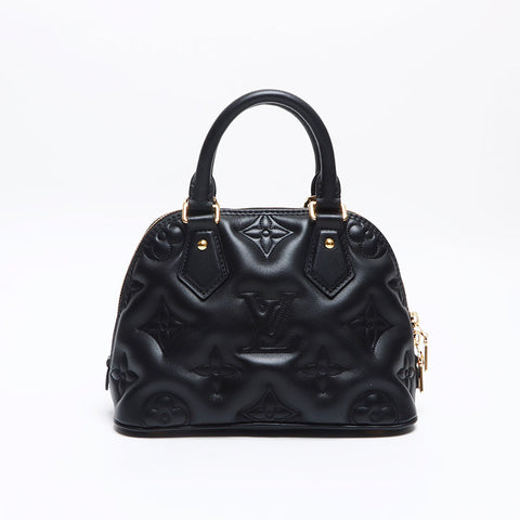LOUIS VUITTON Alma BB Soft Leather Bubble Gram M59793 Handbag black WS13107