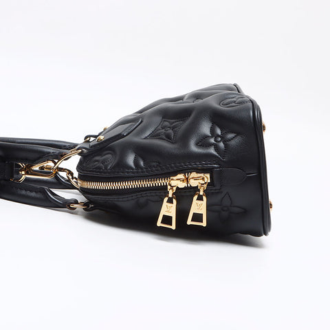 LOUIS VUITTON Alma BB Soft Leather Bubble Gram M59793 Handbag black WS13107