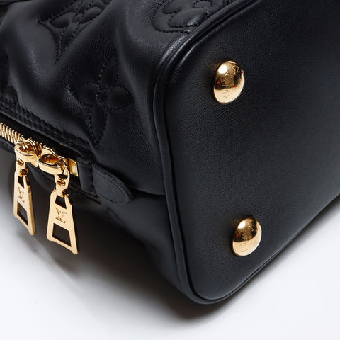 LOUIS VUITTON Alma BB Soft Leather Bubble Gram M59793 Handbag black WS13107