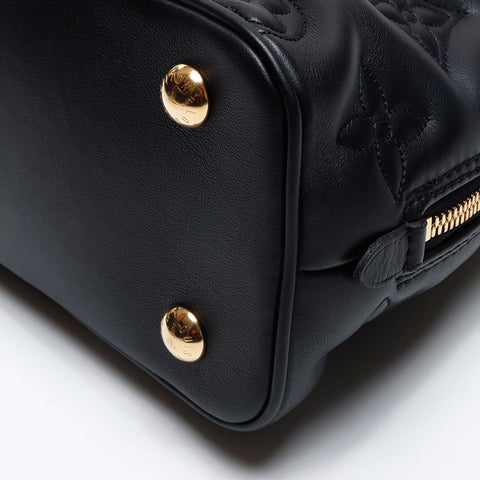 LOUIS VUITTON Alma BB Soft Leather Bubble Gram M59793 Handbag black WS13107