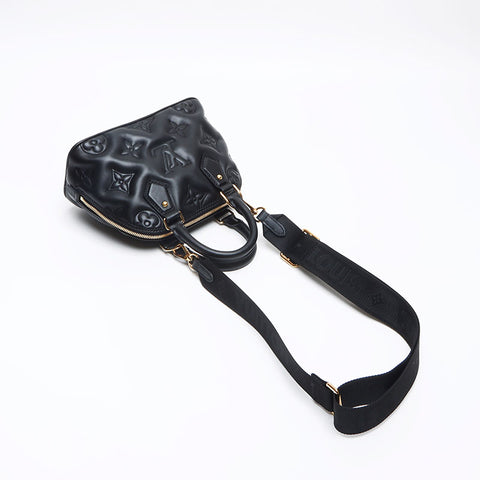 LOUIS VUITTON Alma BB Soft Leather Bubble Gram M59793 Handbag black WS13107