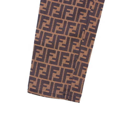 Fendi Zucca Muster lange Hosen braun x Schwarz WS1310