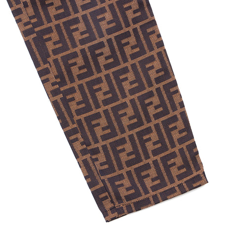 Fendi Zucca Muster lange Hosen braun x Schwarz WS1310