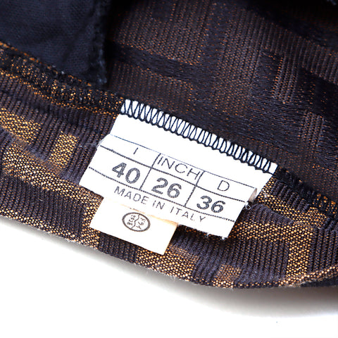 Fendi Zucca Muster lange Hosen braun x Schwarz WS1310