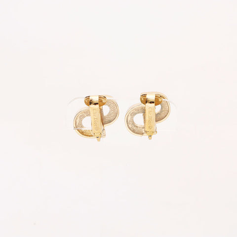 Christian Dior Rhinestone CD Logo Earring gold WS13111
