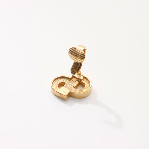 Christian Dior Rhinestone CD Logo Earring gold WS13111