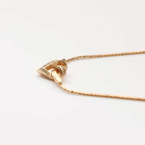 Christian Dior Rhinestone Heart CD Logo Necklace gold WS13112
