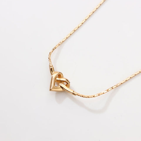 Christian Dior Rhinestone Heart CD Logo Necklace gold WS13112