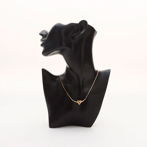 Christian Dior Rhinestone Heart CD Logo Necklace gold WS13112