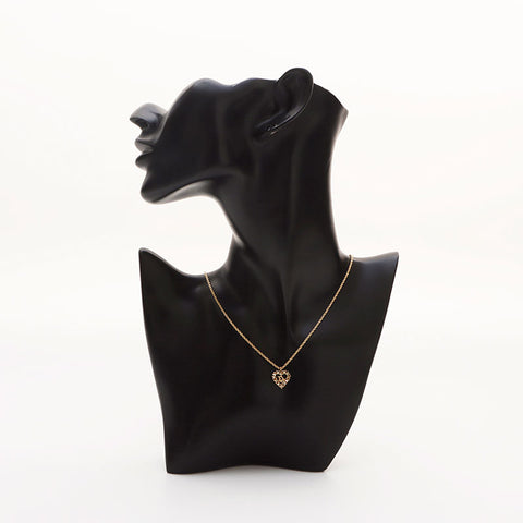 Christian Dior Logo rhinestone Necklace gold WS13117