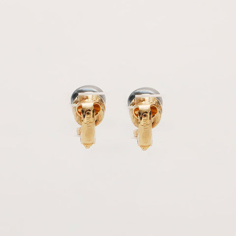 Christian Dior Pearl rhinestone Earring gold WS13119