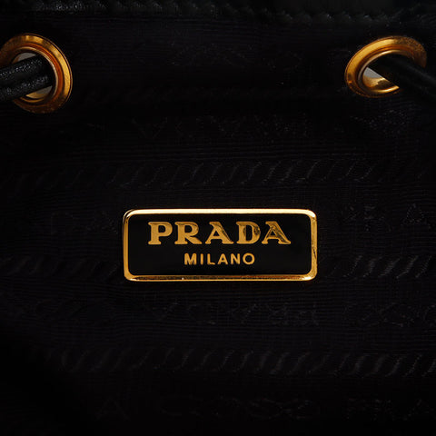 プラダ PRADA ナイロン ロゴ 2way 巾着  ヴェラ  ショルダーバッグ ブラック WS13134