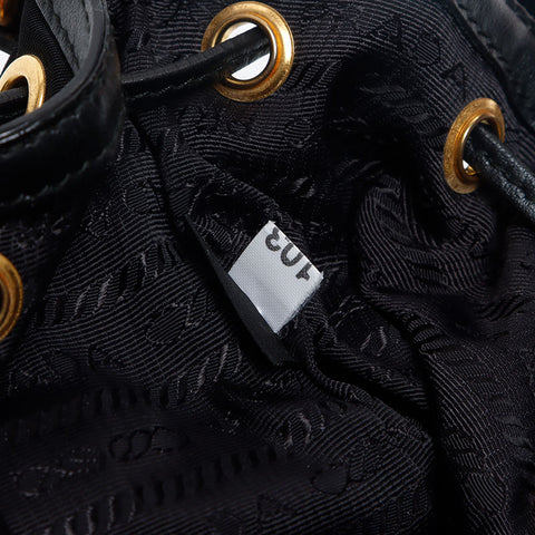 プラダ PRADA ナイロン ロゴ 2way 巾着  ヴェラ  ショルダーバッグ ブラック WS13134