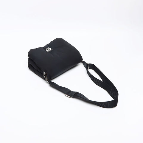 LOEWE Goya Puffer Nylon Anagram Shoulder Bag black WS13136