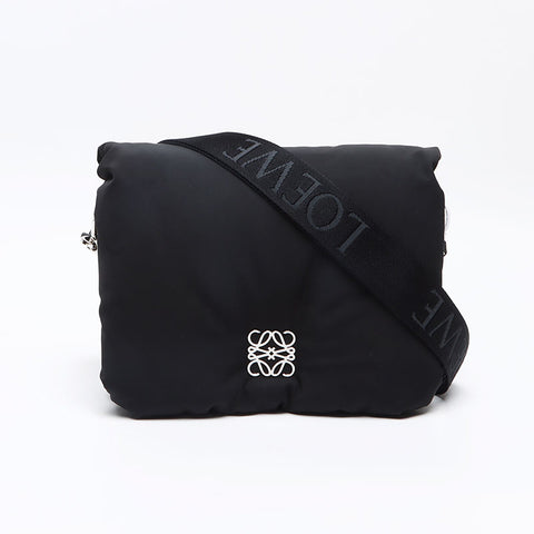 LOEWE Goya Puffer Nylon Anagram Shoulder Bag black WS13136