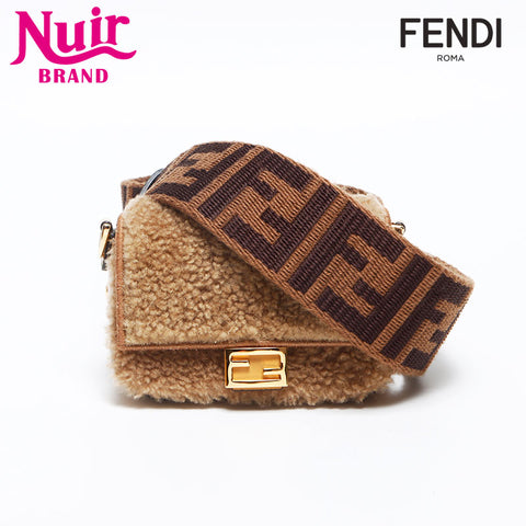 フェンディ FENDI ナノ バケット ボア バッグチャーム ショルダーバッグ ブラウン WS13141