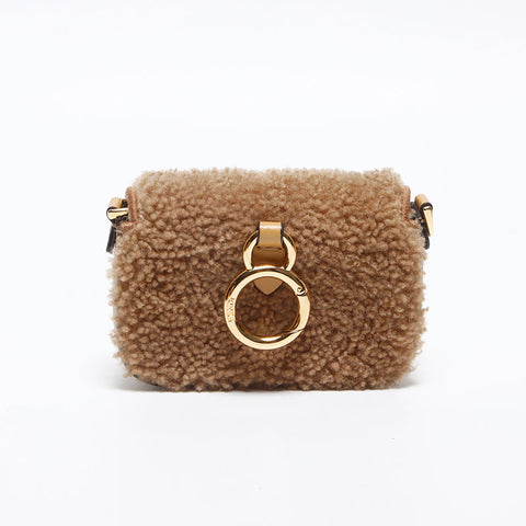 フェンディ FENDI ナノ バケット ボア バッグチャーム ショルダーバッグ ブラウン WS13141